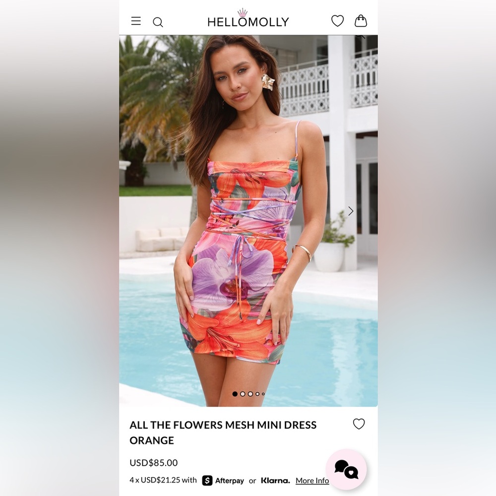 Hello Molly Tropical Floral Cowl Neck Midi Dress - Pink Orange Purple